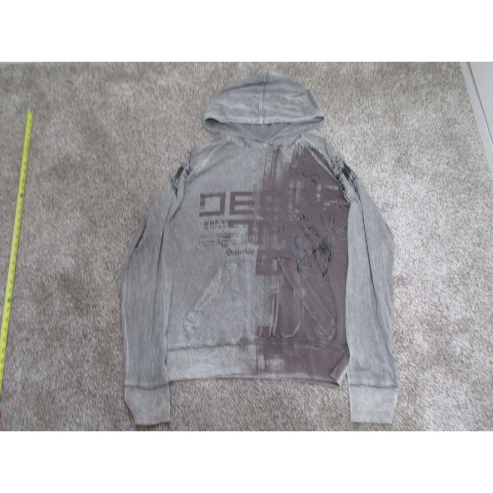 Vintage y2k Salvage mens Hoodie XL Affliction style black grey goth